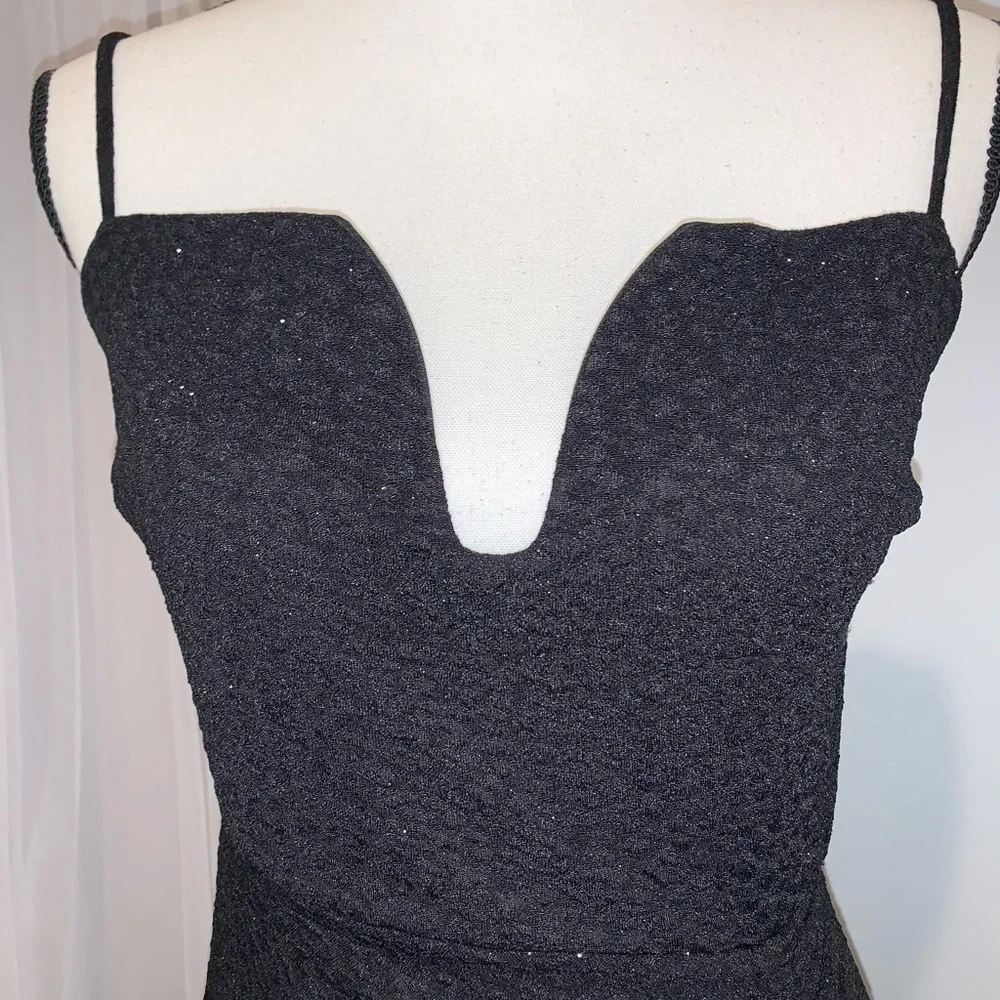 WINDSOR sparkle black vneck high cut formal prom dress size medium large 10 - Picture 13 of 13